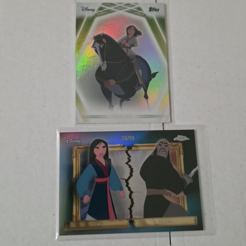 Topps Chrome Disney Neon Mulan & Shan Yu Card 2026 #/99